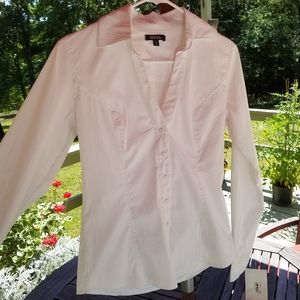 Fitted white button down shirt (womens small)